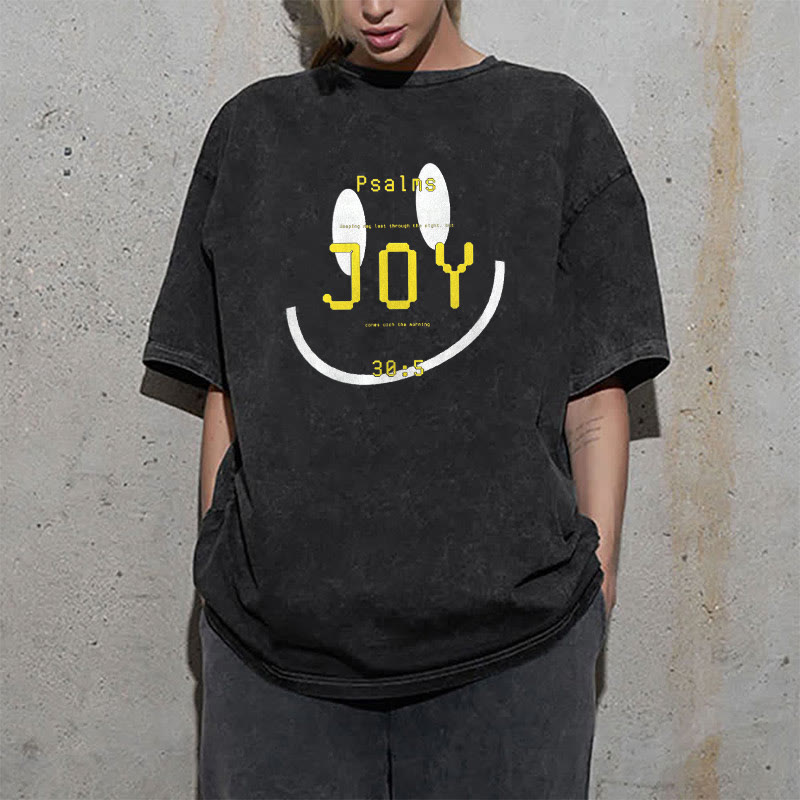 Christianartworkshop Joy Psalm 30:5 Unisex Washed T-Shirt - image 9