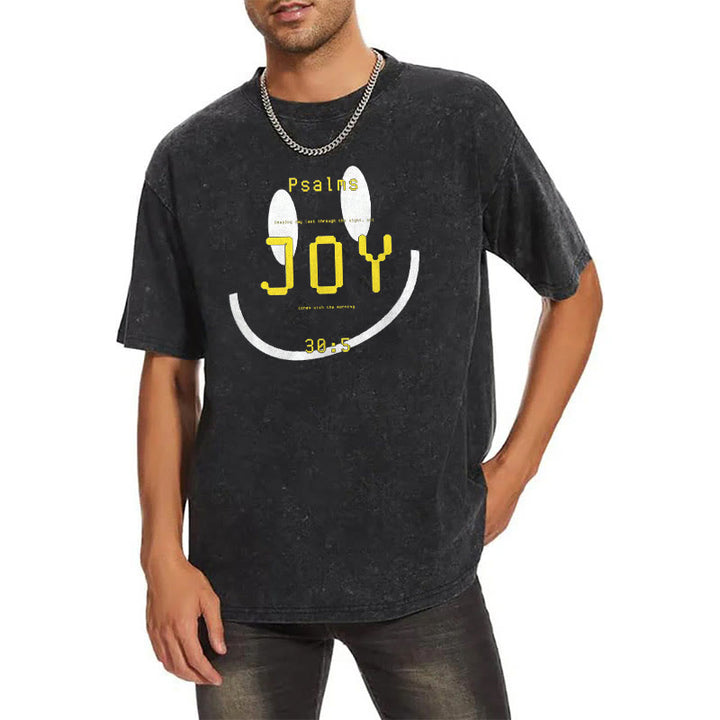Christianartworkshop Joy Psalm 30:5 Unisex Washed T-Shirt - image 10