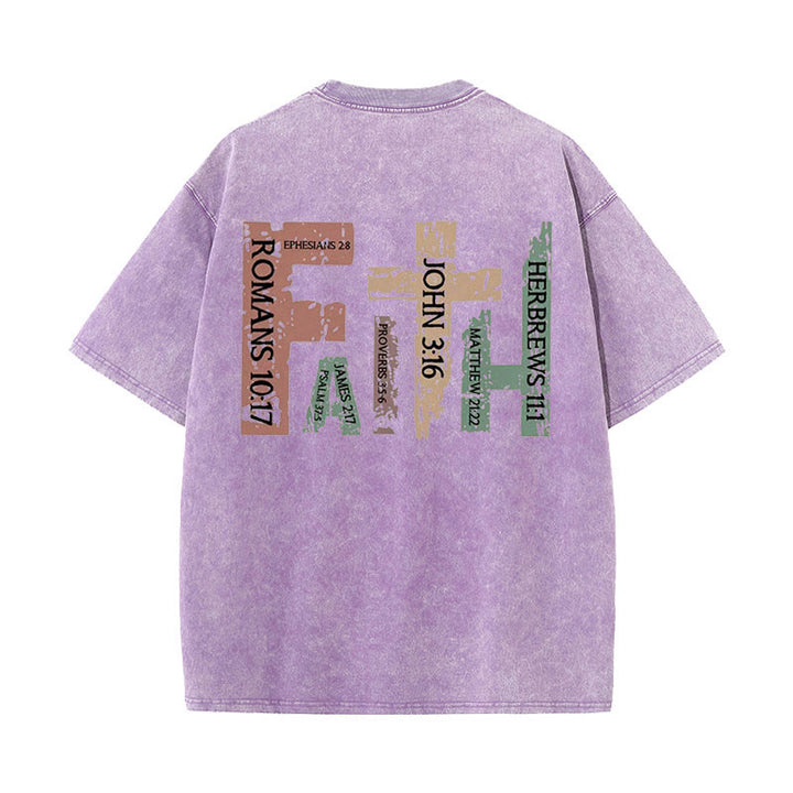 Christianartworkshop Faith - Inspired Bible Verses Unisex Washed T-Shirt - Purple - 5XL - image 12