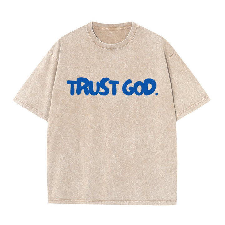 Christianartworkshop Trust In God Unisex Washed T-Shirt - Apricot - 5XL - image 5