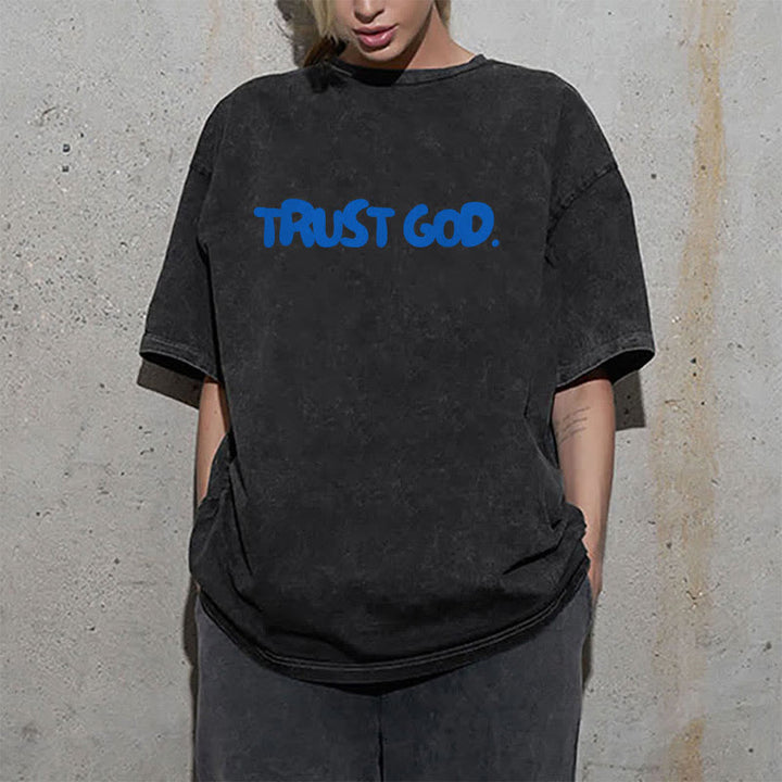 Christianartworkshop Trust In God Unisex Washed T-Shirt - image 1