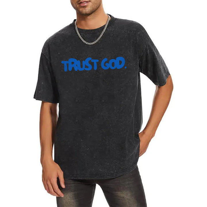 Christianartworkshop Trust In God Unisex Washed T-Shirt - image 3