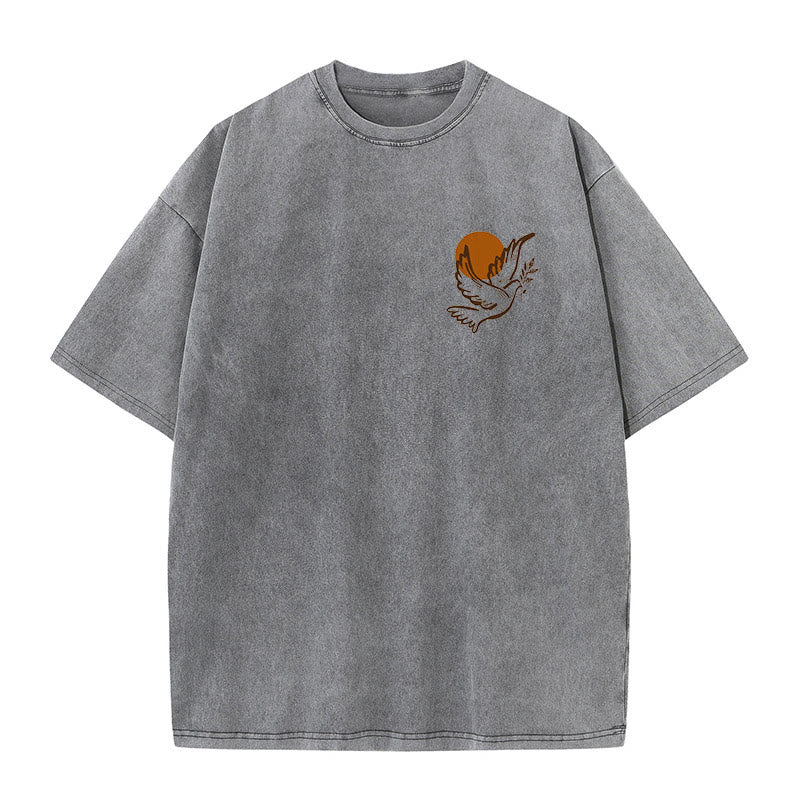 Christianartworkshop Spirit of the Lord and Freedom Unisex Washed T-Shirt - image 8