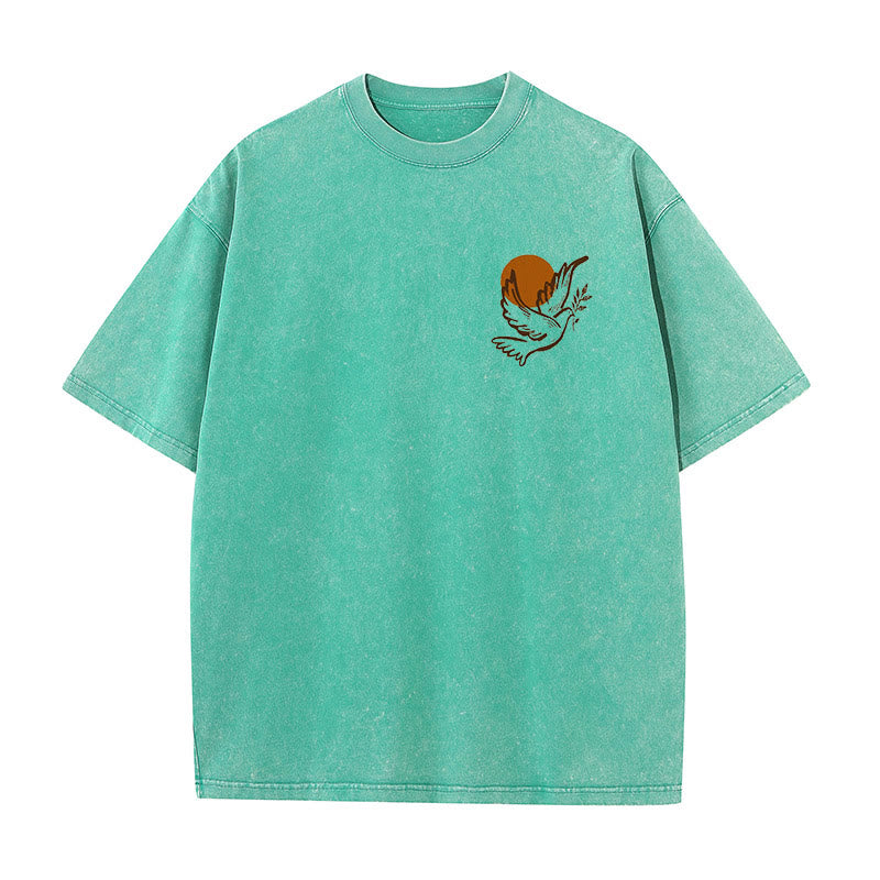 Christianartworkshop Spirit of the Lord and Freedom Unisex Washed T-Shirt - image 1