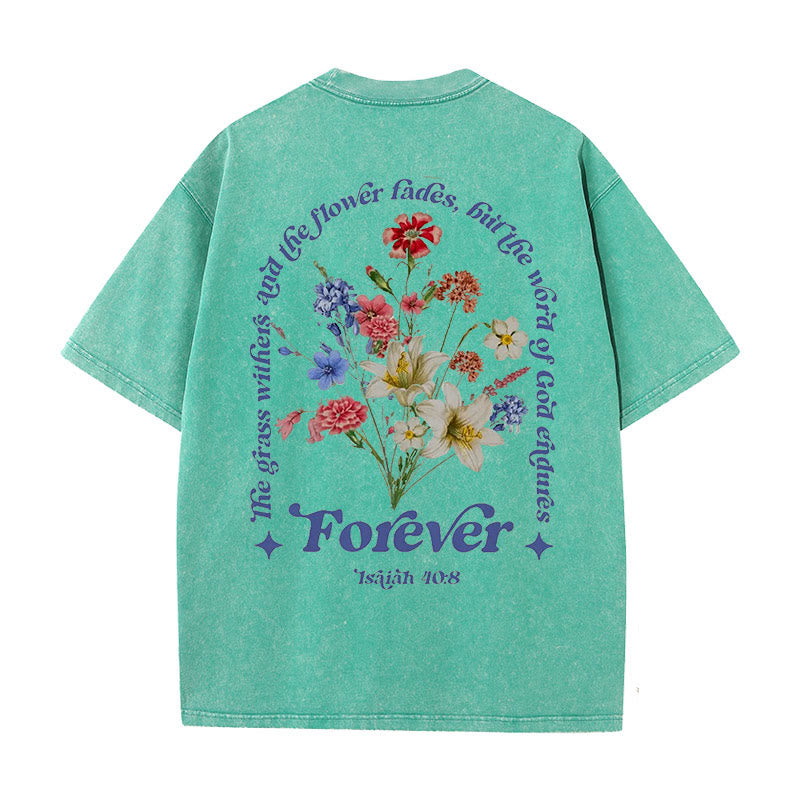 Christianartworkshop Eternal Word of God Unisex Washed T-Shirt - Green - 5XL - image 6