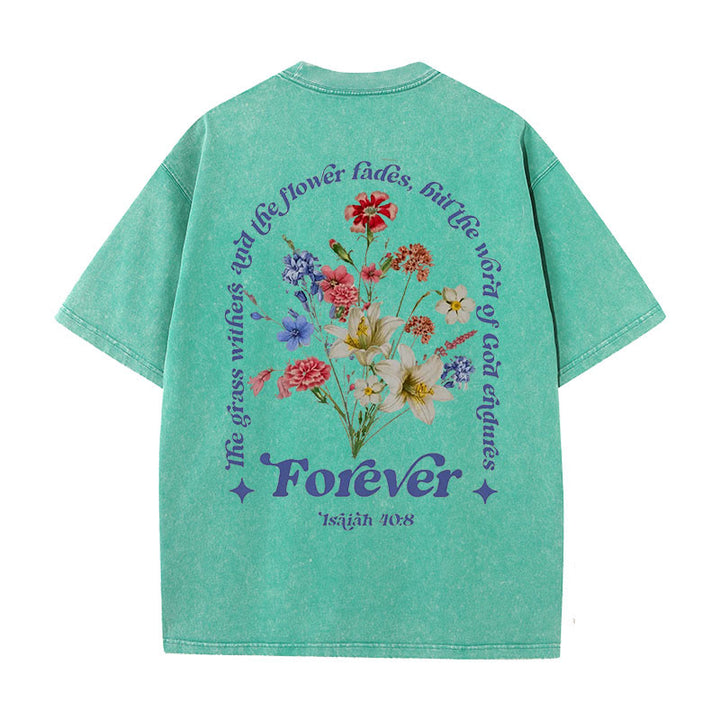 Christianartworkshop Eternal Word of God Unisex Washed T-Shirt - Green - 5XL - image 6