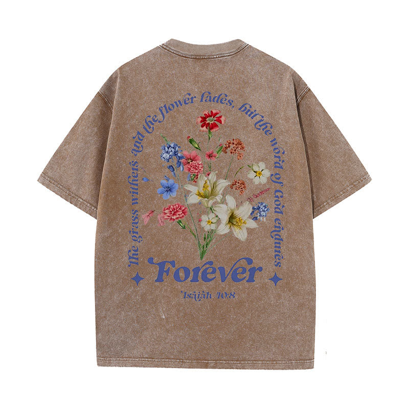 Christianartworkshop Eternal Word of God Unisex Washed T-Shirt - Coffee - 5XL - image 18