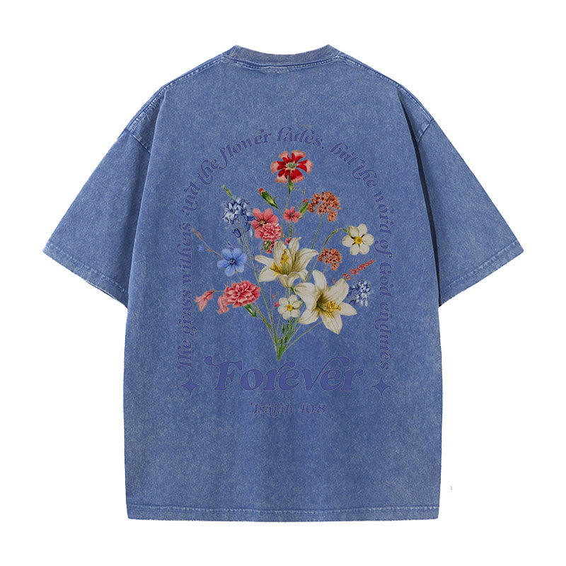 Christianartworkshop Eternal Word of God Unisex Washed T-Shirt - Blue - 5XL - image 15