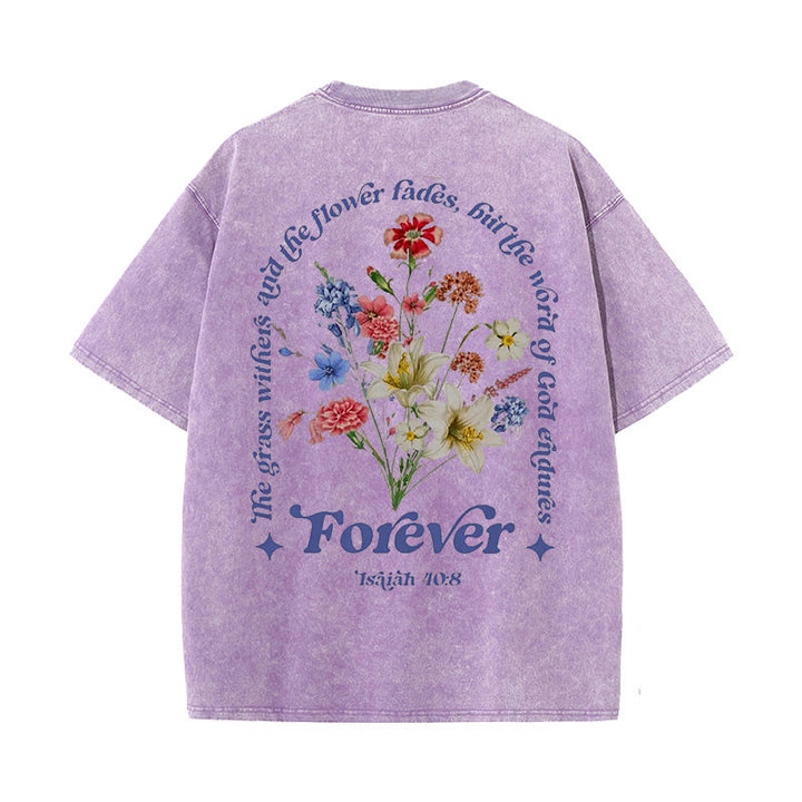 Christianartworkshop Eternal Word of God Unisex Washed T-Shirt - Purple - 5XL - image 1