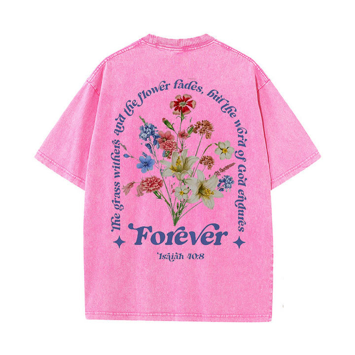Christianartworkshop Eternal Word of God Unisex Washed T-Shirt - Pink - 5XL - image 4