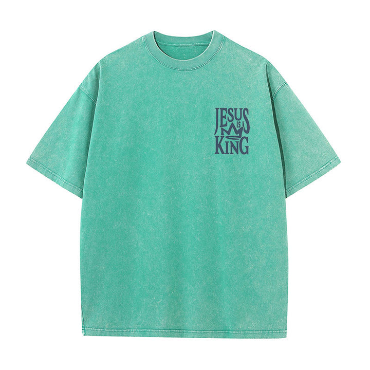 Christianartworkshop Jesus is King Statement Unisex Washed T-Shirt - image 14