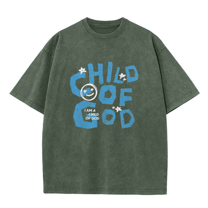 Christianartworkshop Child of God Unisex Washed T-Shirt - Army Green - 5XL - image 6