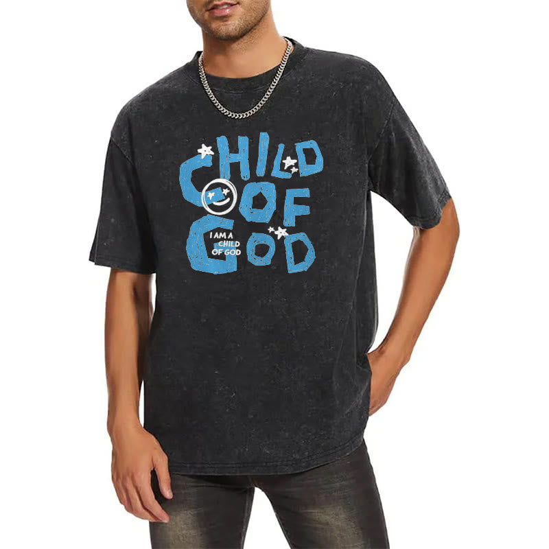 Christianartworkshop Child of God Unisex Washed T-Shirt - image 4