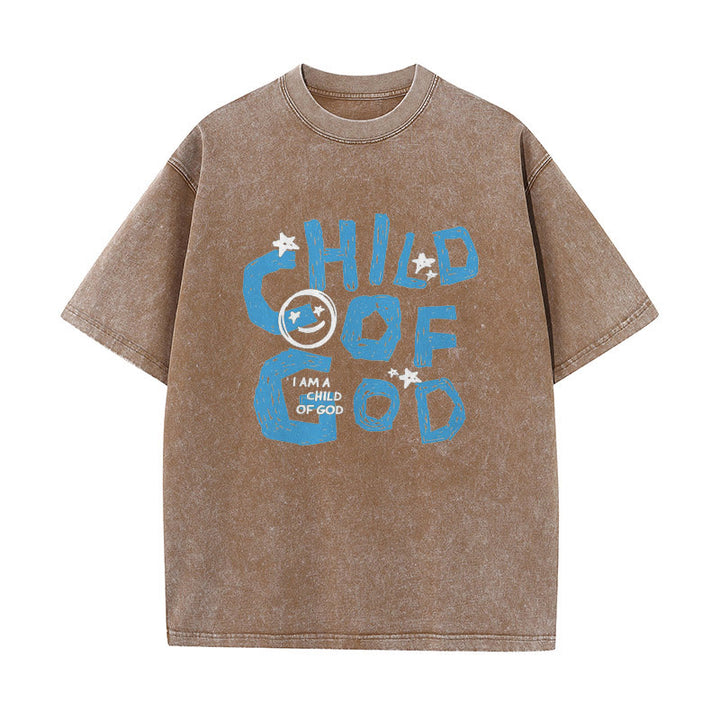 Christianartworkshop Child of God Unisex Washed T-Shirt - Coffee - 5XL - image 9
