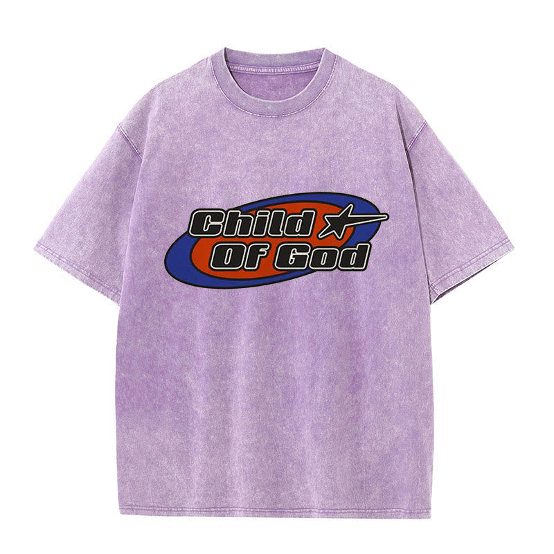 Christianartworkshop Child of God Graphic Unisex Washed T-Shirt - Purple - 5XL - image 7