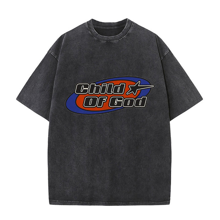 Christianartworkshop Child of God Graphic Unisex Washed T-Shirt - Black - 5XL - image 3