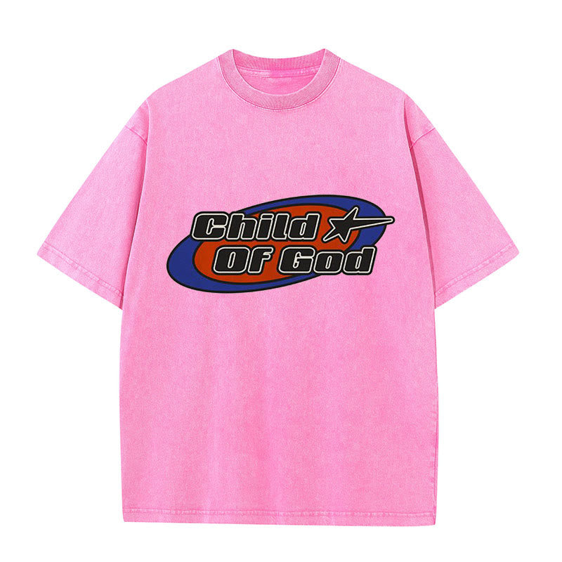 Christianartworkshop Child of God Graphic Unisex Washed T-Shirt - Pink - 5XL - image 10