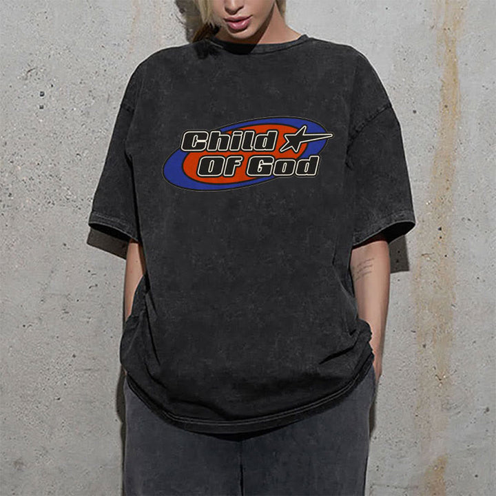 Christianartworkshop Child of God Graphic Unisex Washed T-Shirt - image 4