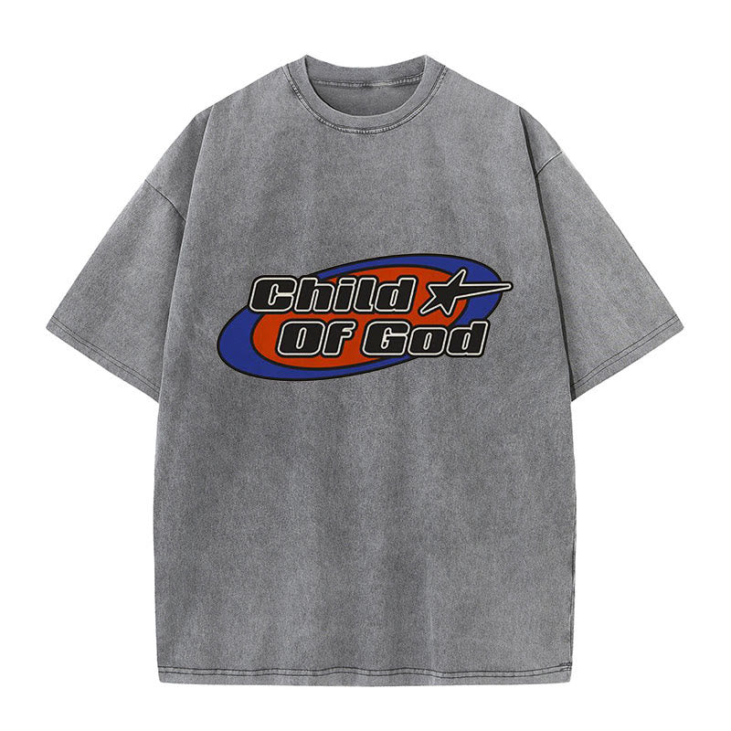 Christianartworkshop Child of God Graphic Unisex Washed T-Shirt - Grey - 5XL - image 8