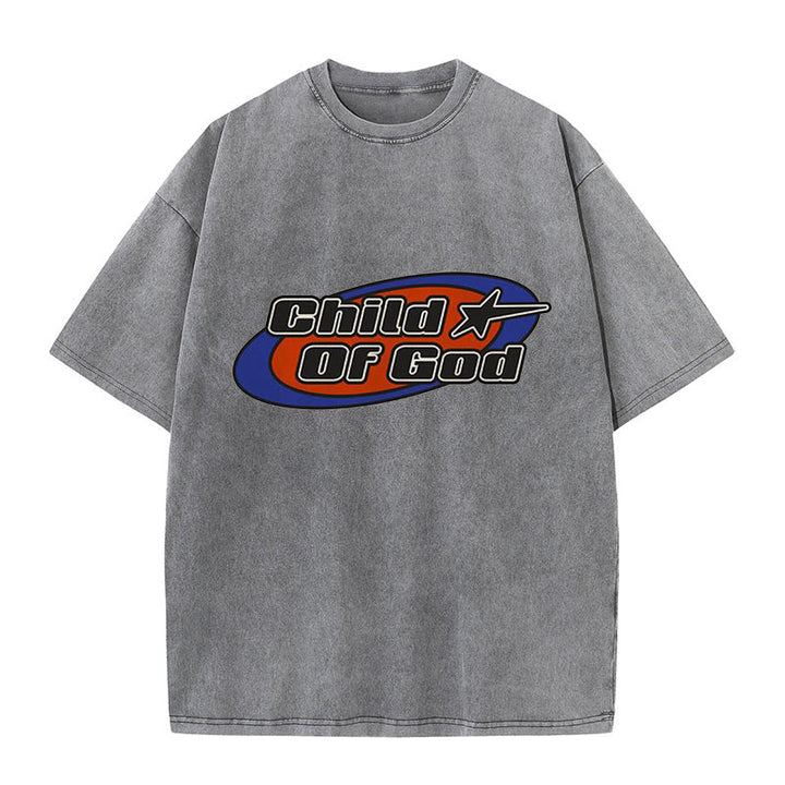 Christianartworkshop Child of God Graphic Unisex Washed T-Shirt - Grey - 5XL - image 8