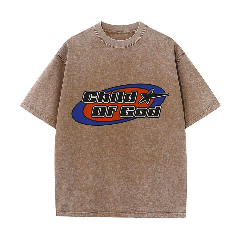 Christianartworkshop Child of God Graphic Unisex Washed T-Shirt - Coffee - 5XL - image 9