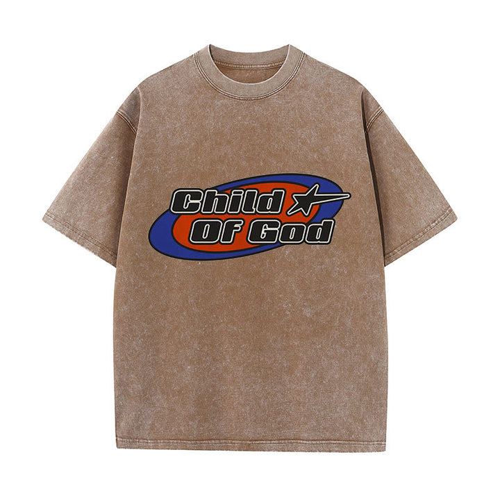 Christianartworkshop Child of God Graphic Unisex Washed T-Shirt - Coffee - 5XL - image 9