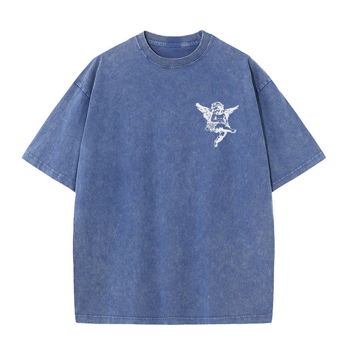 Christianartworkshop Inspired Blessed T-Shirt with Cherub Design Unisex Washed T-Shirt - image 19