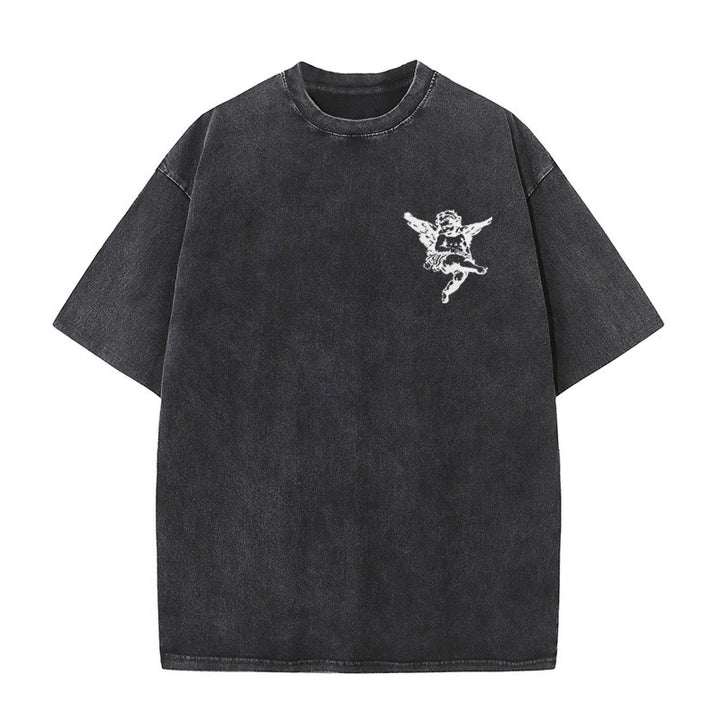 Christianartworkshop Inspired Blessed T-Shirt with Cherub Design Unisex Washed T-Shirt - image 5