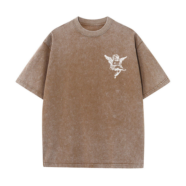 Christianartworkshop Inspired Blessed T-Shirt with Cherub Design Unisex Washed T-Shirt - image 12