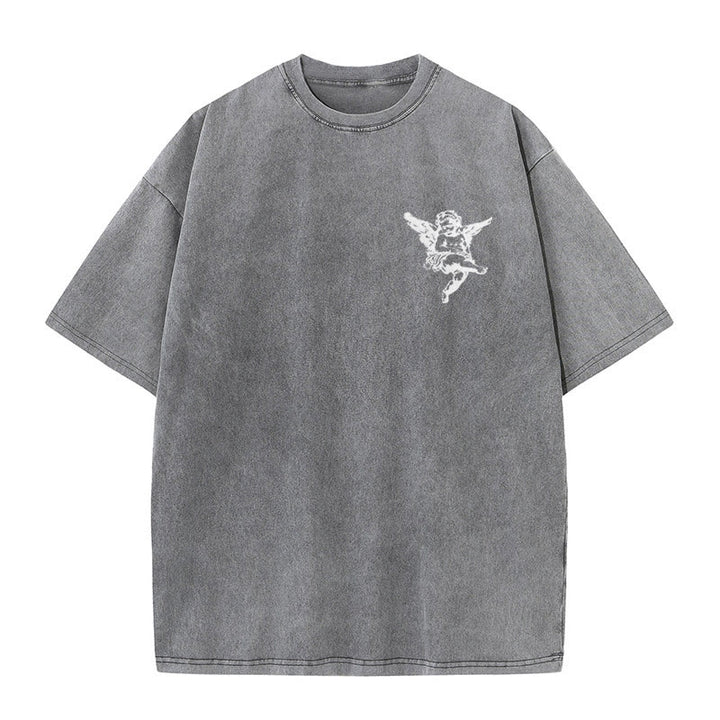 Christianartworkshop Inspired Blessed T-Shirt with Cherub Design Unisex Washed T-Shirt - image 11
