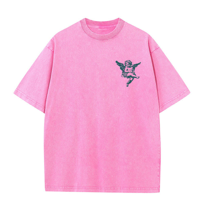 Christianartworkshop Inspired Blessed T-Shirt with Cherub Design Unisex Washed T-Shirt - image 14