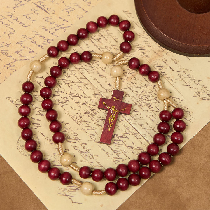 Christianartworkshop 10mm Wine Wooden Beads Traditional Rosary: A Timeless Spiritual Companion