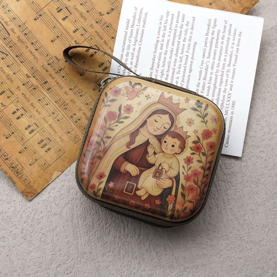 Christianartworkshop 9 Patterns Cartoon Style Square Rosary Cases: A Beautiful Blend of Faith and Function - Style-H - image 8