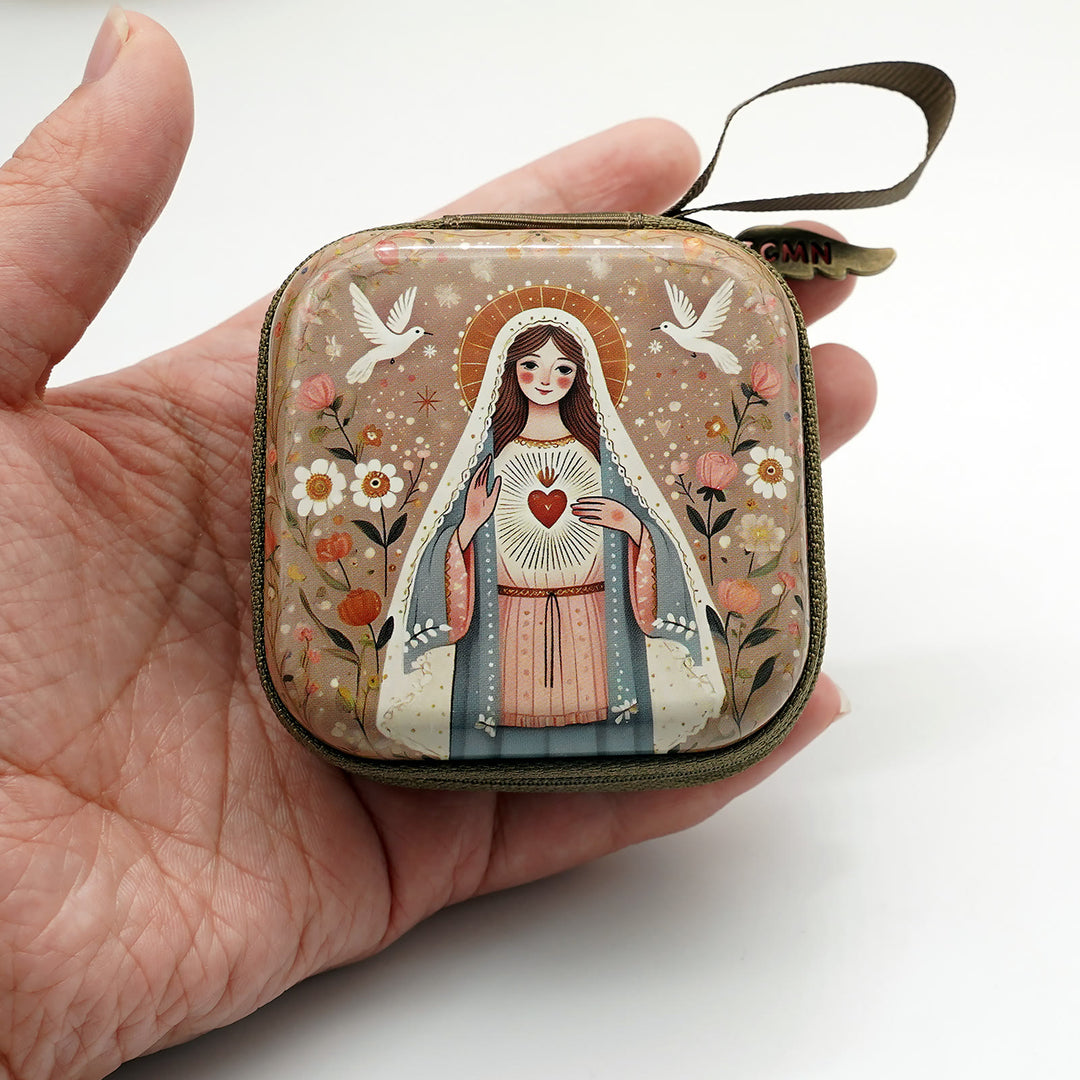 Christianartworkshop 9 Patterns Cartoon Style Square Rosary Cases: A Beautiful Blend of Faith and Function - Style-F - image 6