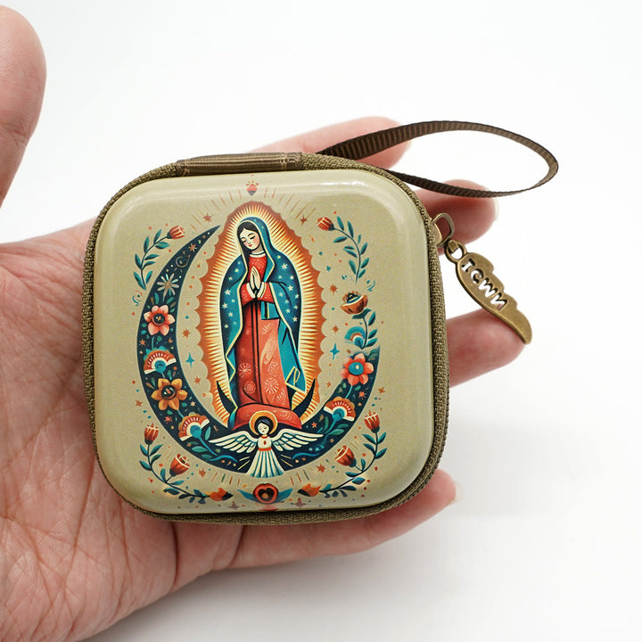 Christianartworkshop 9 Patterns Cartoon Style Square Rosary Cases: A Beautiful Blend of Faith and Function - Style-C - image 3
