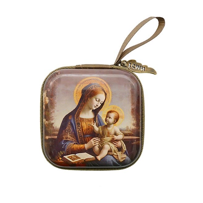 Christianartworkshop 9 Patterns Cartoon Style Square Rosary Cases: A Beautiful Blend of Faith and Function - Style-B - image 2