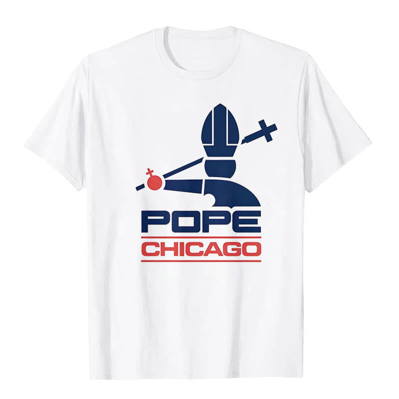 Christianartworkshop Pope Chicago Round Neck T-shirt - White - 2XL - image 0