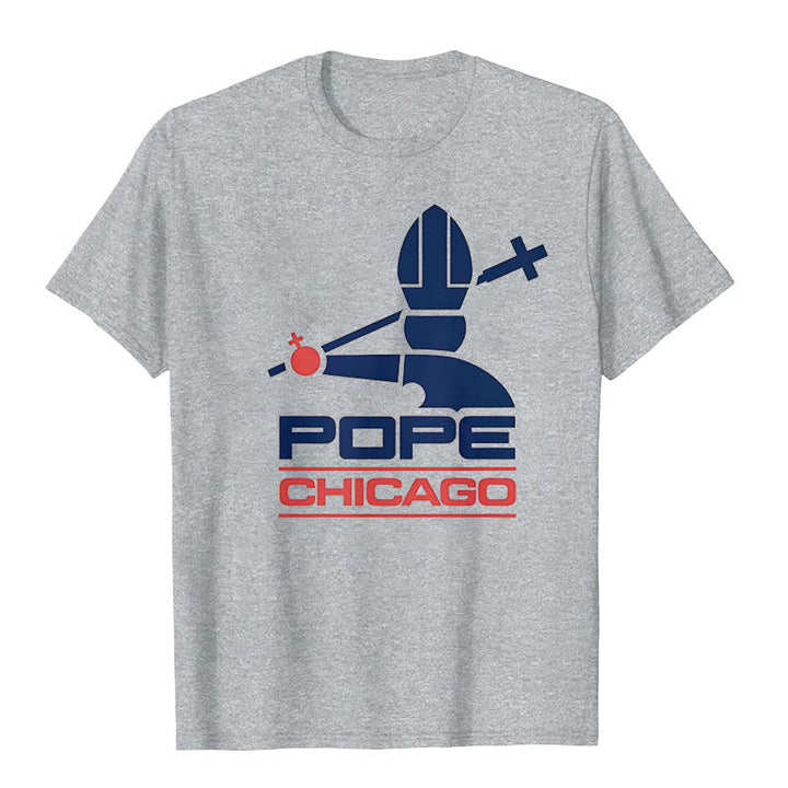 Christianartworkshop Pope Chicago Round Neck T-shirt - Grey - 2XL - image 7