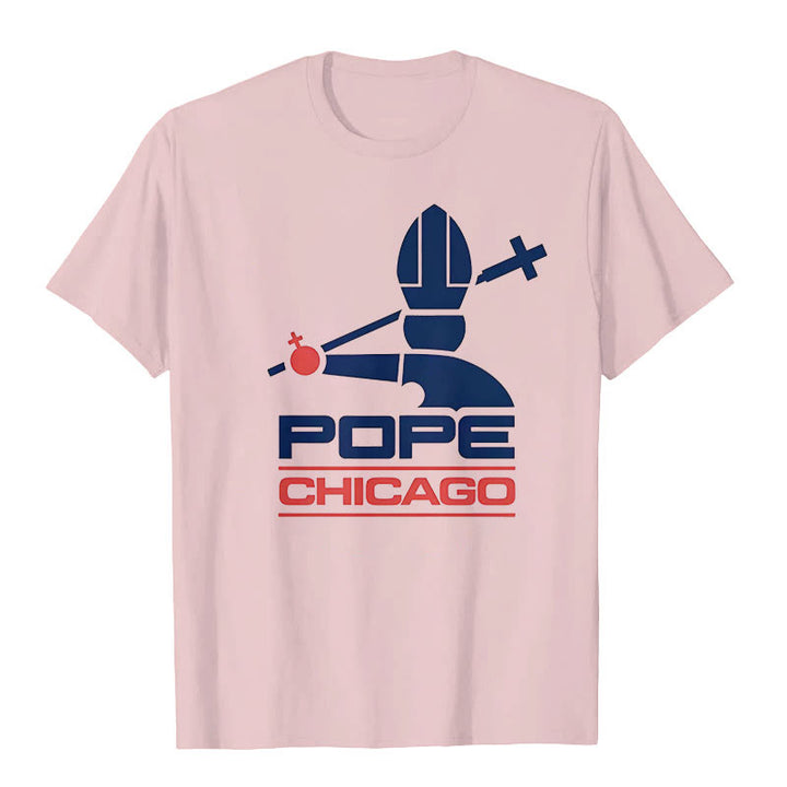 Christianartworkshop Pope Chicago Round Neck T-shirt - Light Pink - 2XL - image 5