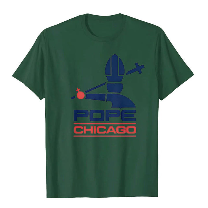 Christianartworkshop Pope Chicago Round Neck T-shirt - Army Green - 2XL - image 8