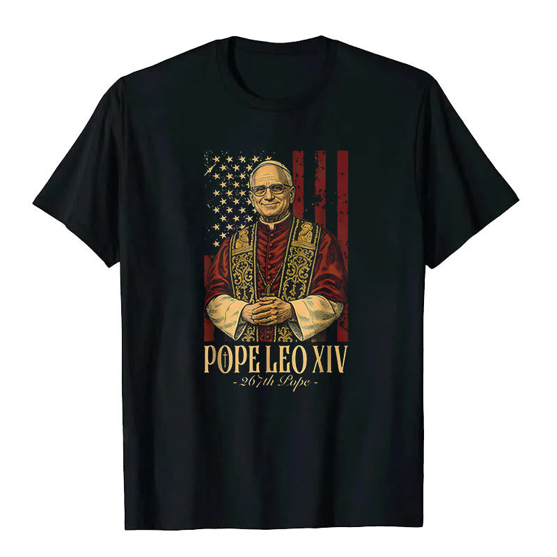 Christianartworkshop American Cardinal Robert Prevost Pope Leo XIV Unisex T-shirt - Black - 2XL - image 0
