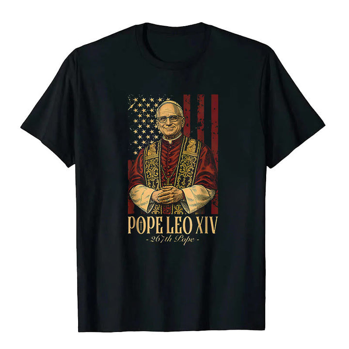 Christianartworkshop American Cardinal Robert Prevost Pope Leo XIV Unisex T-shirt - Black - 2XL - image 0