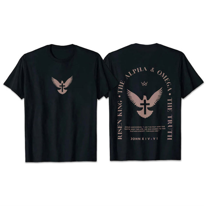 Christianartworkshop Jesus Is The Way The Truth The Life Cotton T-Shirt - Black - 2XL - image 4