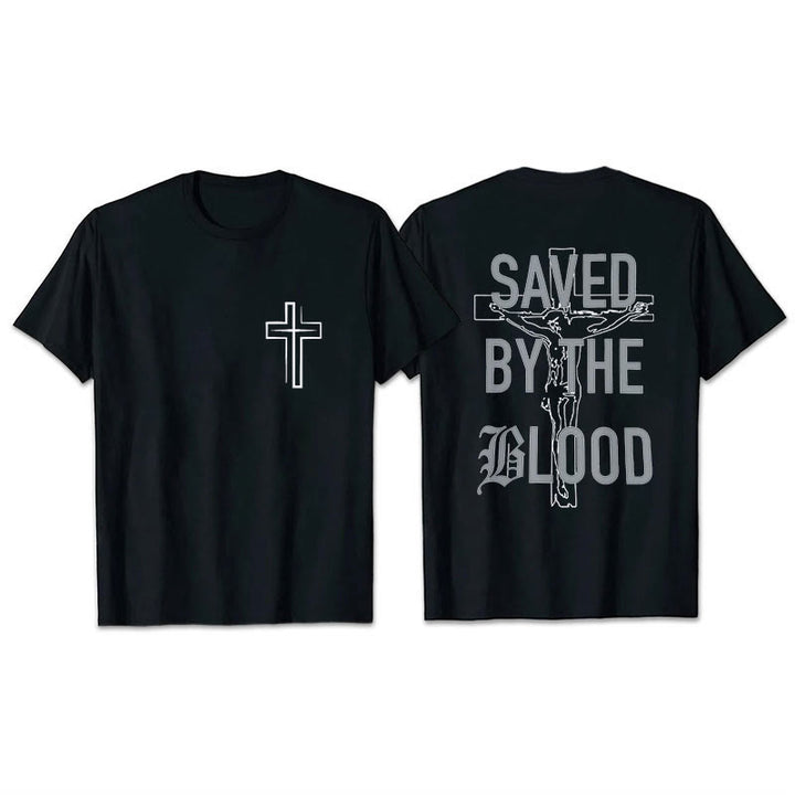 Christianartworkshop Saved By The Lord Cotton T-Shirt