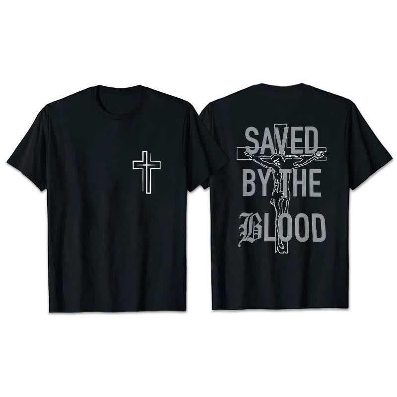 Christianartworkshop Saved By The Lord Cotton T-Shirt - Black - 2XL - image 8