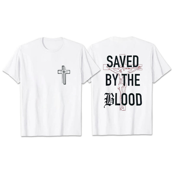 Christianartworkshop Saved By The Lord Cotton T-Shirt