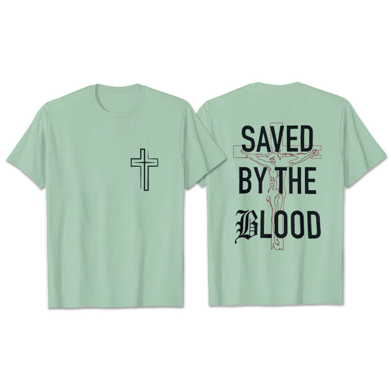 Christianartworkshop Saved By The Lord Cotton T-Shirt - Light Green - 2XL - image 25