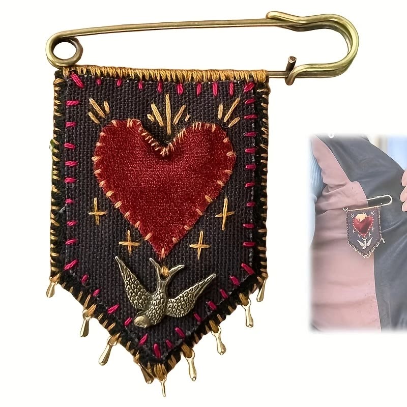 Christianartworkshop Hand-Embroidered Hope Protection Pocket Brooch - image 5