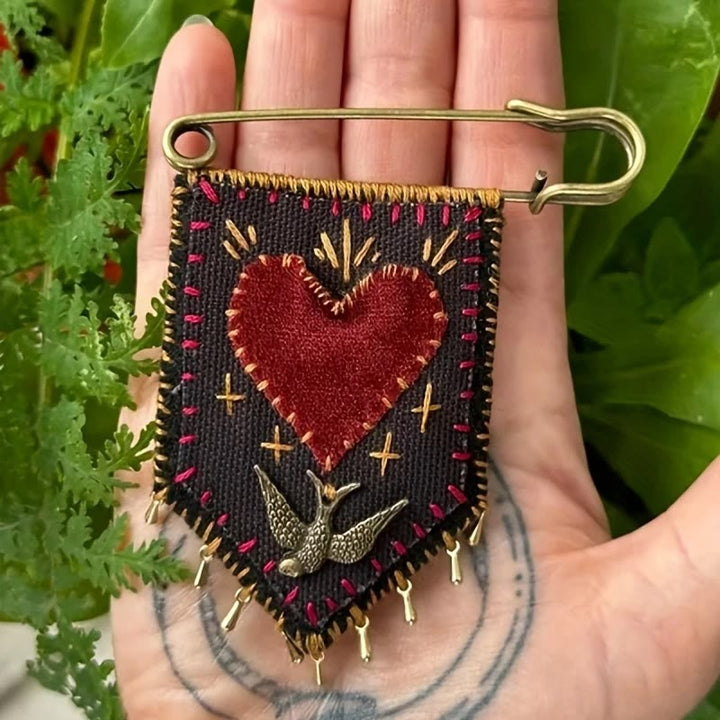 Christianartworkshop Hand-Embroidered Hope Protection Pocket Brooch - Protection Pocket - image 1