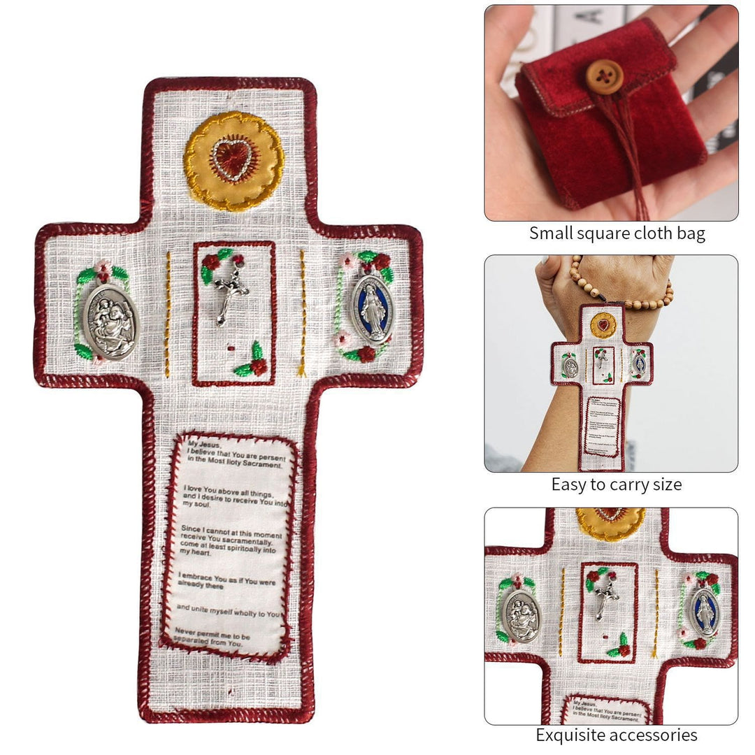 Christianartworkshop Classic Style Handcrafted Pocket Shrine with a Cross Inside